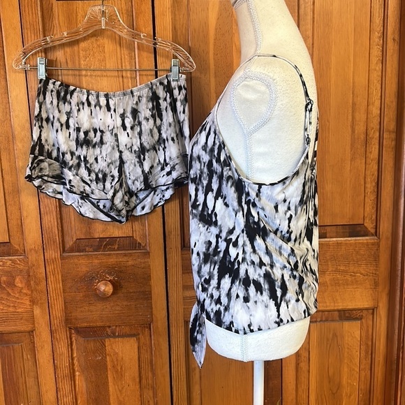 Secret Treasures Black/White Tye Dye Spaghetti Strap Cami PJ Set NWT S 4-6 - Picture 3 of 4